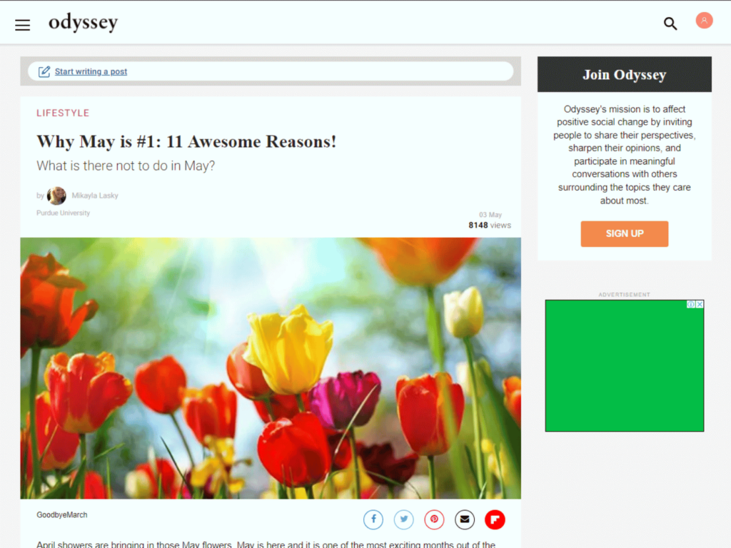Review Theodysseyonline domain website and blog collaboration opportunities, guest posts, backlink exchanges and outreach options