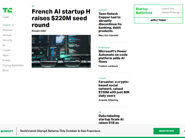 Review techcrunch.com website and blog collaboration opportunities, guest posts, backlink exchanges and outreach