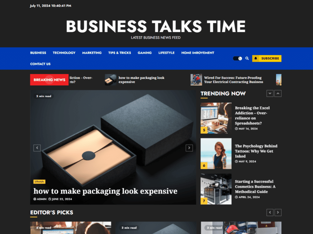 Review businesstalkstime.com blog & website collaboration opportunities, guest posts, backlinks exchanges and outreach options