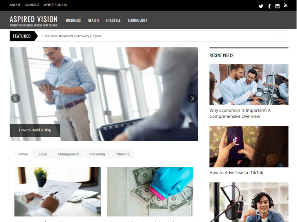 Review aspiredvision.com website & domain collaboration opportunities Guest Posts, Backlink exchanges, marketing outreach & partnerships