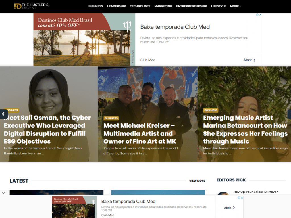 Review hustlersdigest.com domain collaboration opportunities, guest posts, backlink exchanges and marketing outreach options