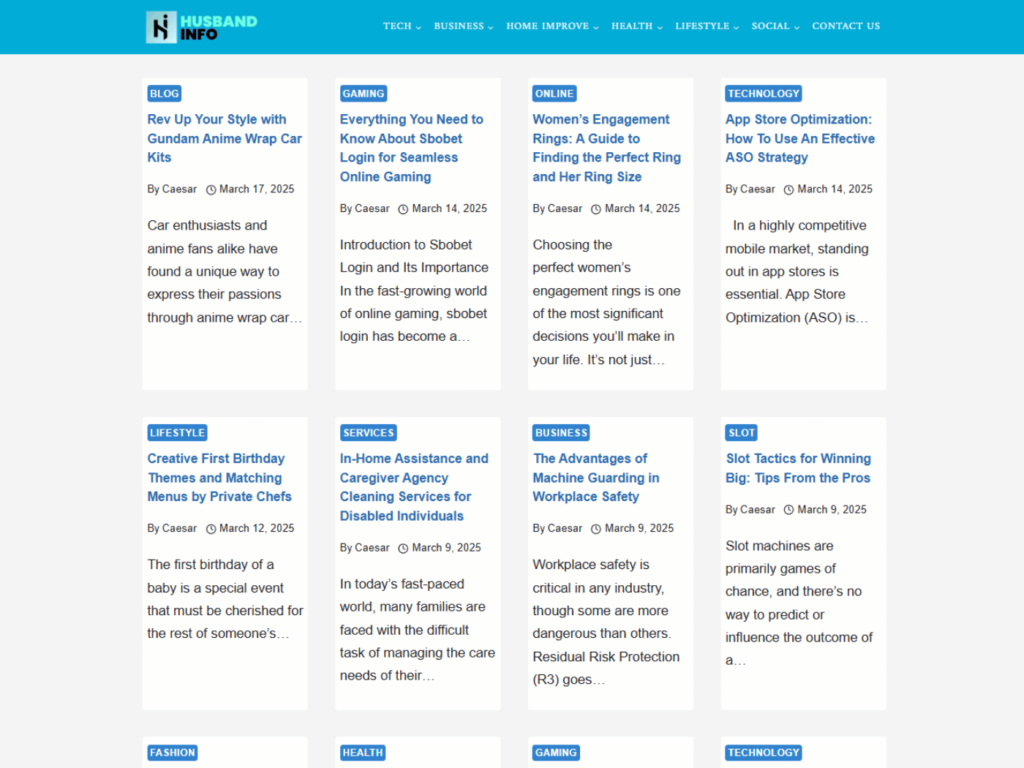 Review husbandinfo.com domain collaboration opportunities, guest posts, backlink exchanges and marketing outreach options