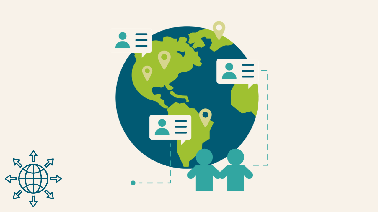 A flat-style illustration of a globe with location pins and user profiles, representing the common reasons why companies fail when entering new markets and how to avoid it.