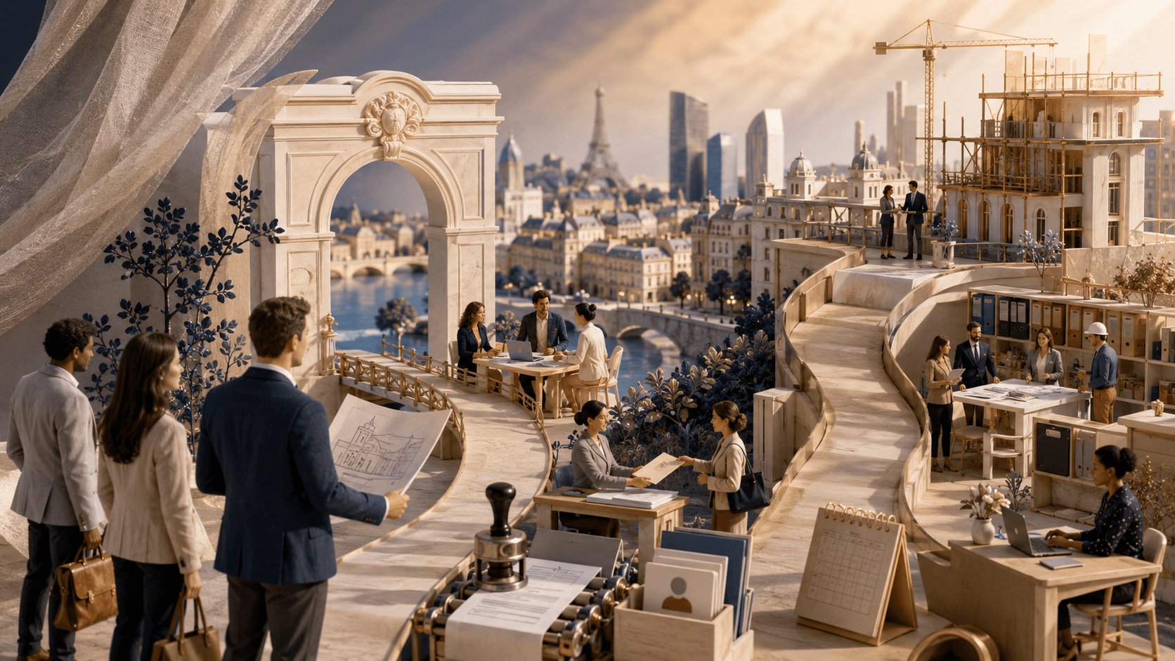 International business team entering France through structured hiring and compliance pathways, with local professionals, EOR support and a growing French entity.
