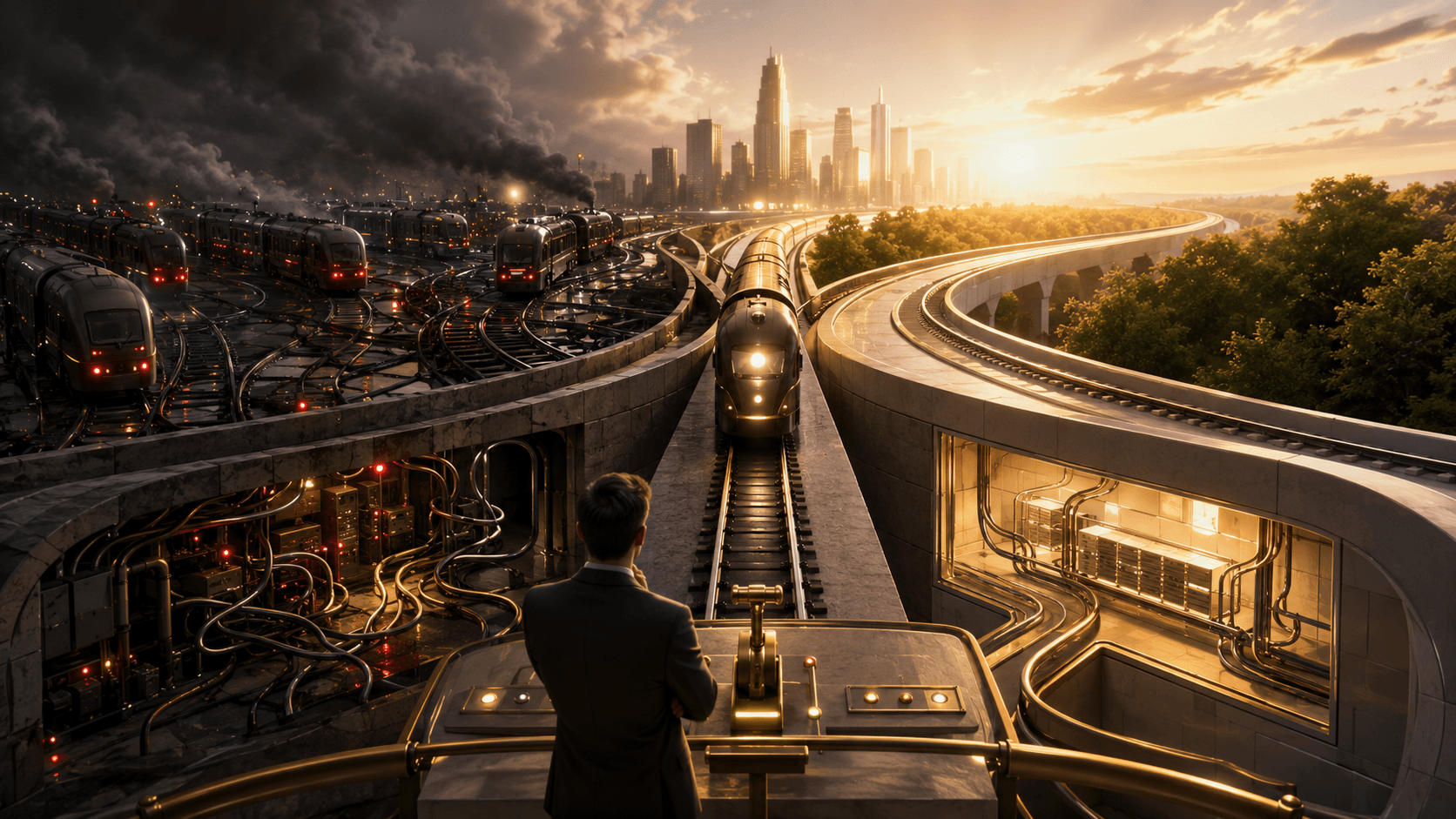 Business leader comparing shared virtual servers with isolated server infrastructure for predictable performance, dedicated resources and scalable hosting.